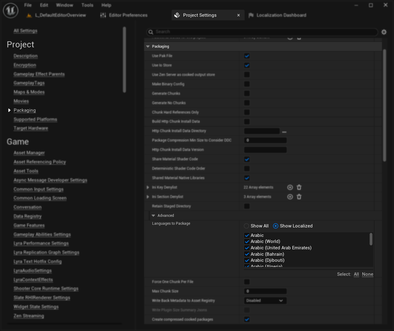 Languages to Package