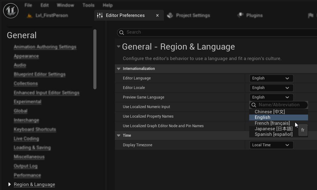 Preview Game Language